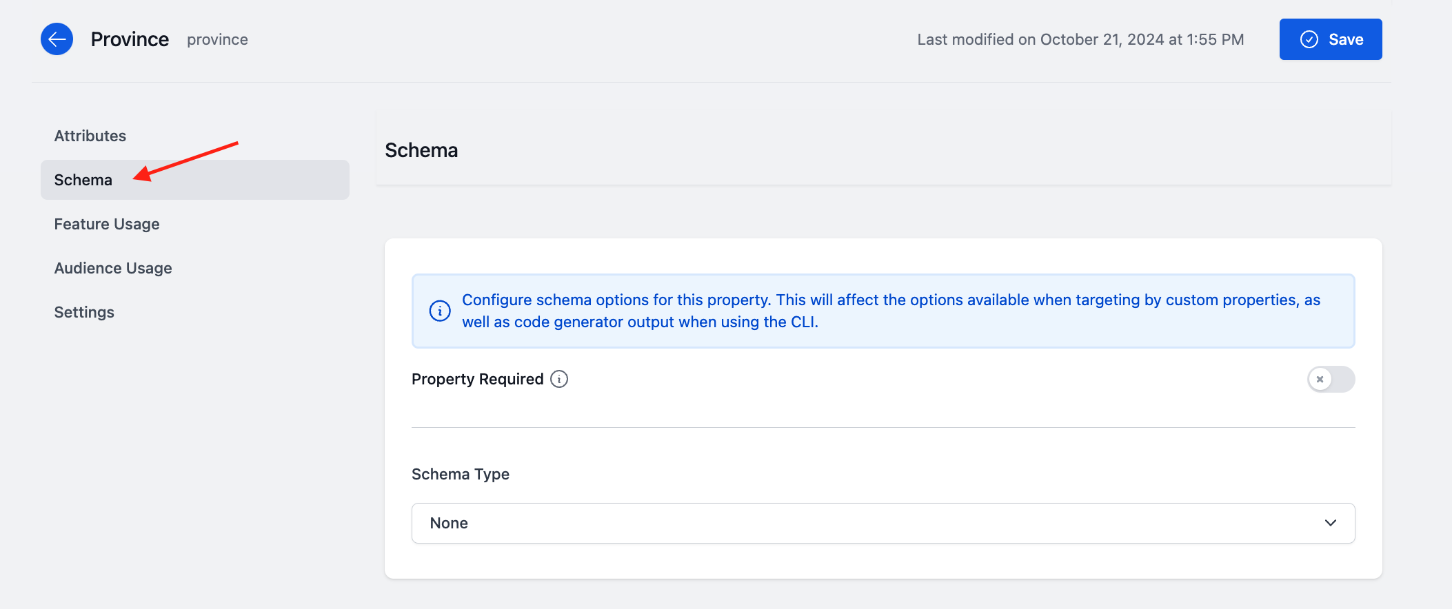 Schema Section on Details Page